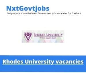 RU Technology Transfer Manager Vacancies in Grahamstown – Deadline 06 Nov 2023